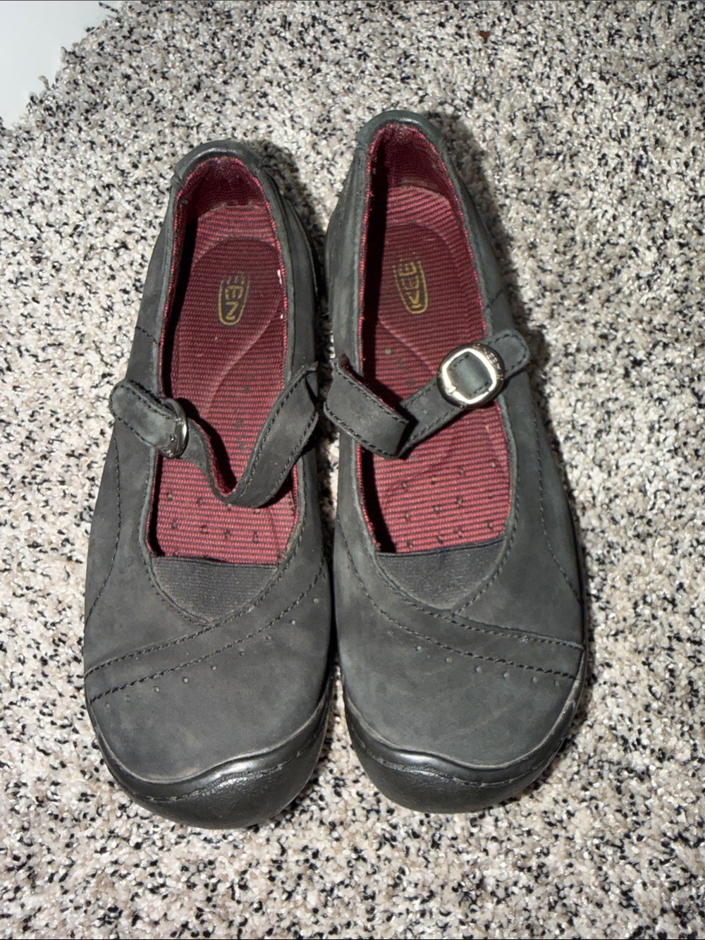 Keen Mary Jane’s Sterling City Black Suede Women’s Size 7.5